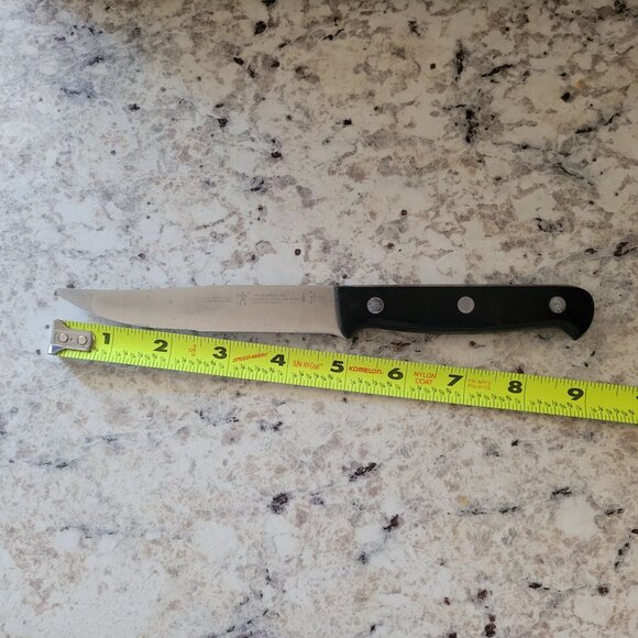 Henckels International 5" Stainless Steel Serrated Utility Knife With Black Hand - Picture 4 of 5